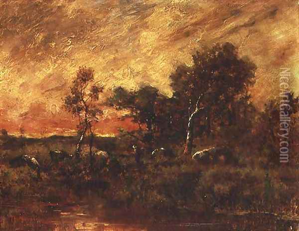Wooded Landscape with a Faggot Gatherer Oil Painting - Theodore Rousseau
