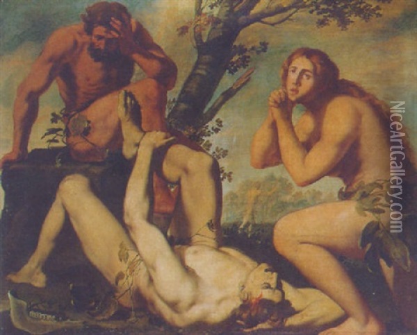 Adam And Eve Lamenting The Death Of Abel Oil Painting - Michele Ragoglia