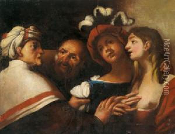 Scena Di Ruffianeria Oil Painting - Pietro Della Vecchio