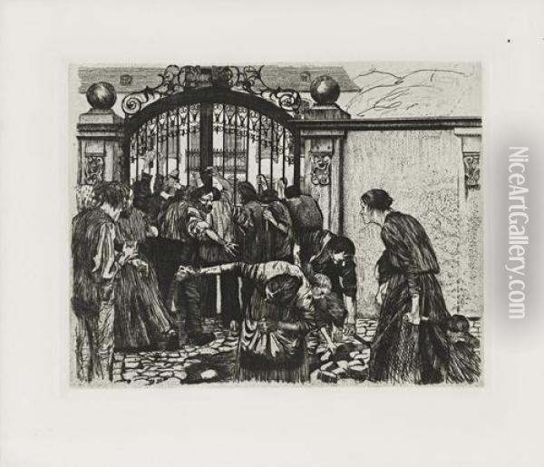 Nine Etchings From The Weaver's Revolt And Farmer's War Oil Painting - Kathe Kollwitz
