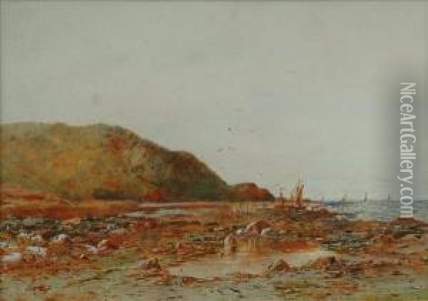 Beach Scene Oil Painting - Albert Pollitt
