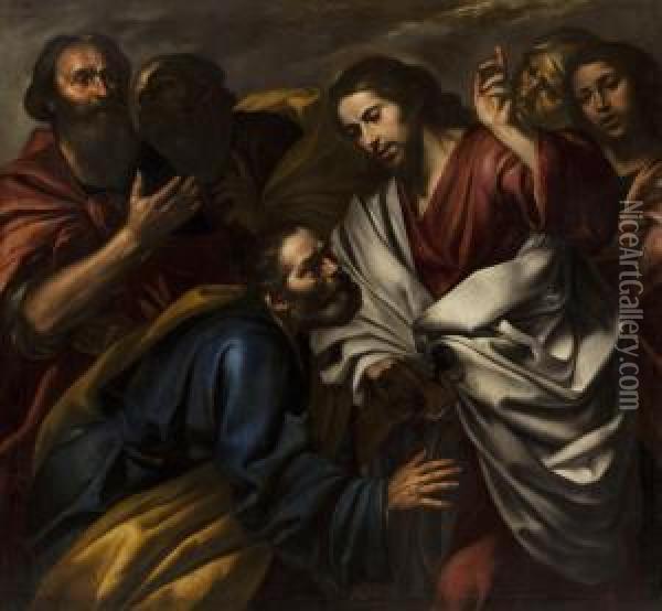 Gesu Consegna Le Chiavi A San Pietro Oil Painting - Andrea Vaccaro