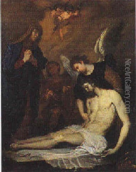 Compianto Sul Cristo Deposto Oil Painting - Gioacchino Assereto