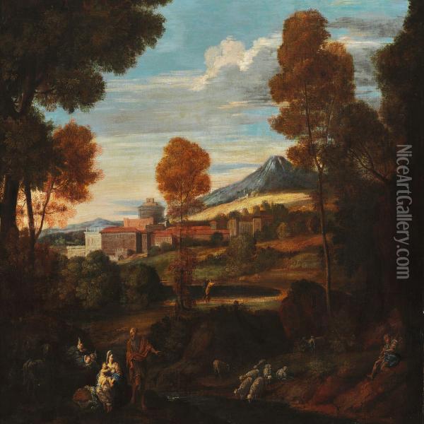The Flight Into Egypt Oil Painting - Nicolas Poussin