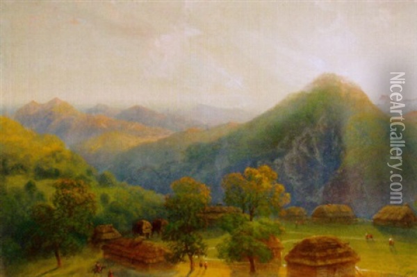 Kaukasus Oil Painting - Carlo Bossoli