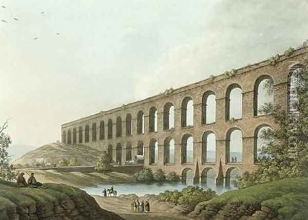 Aqueduct near Belgrade Serbia plate 6 from Views in the Ottoman Dominions Oil Painting - Luigi Mayer