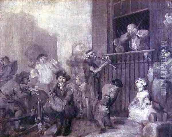 The Enraged Musician 2 Oil Painting - William Hogarth