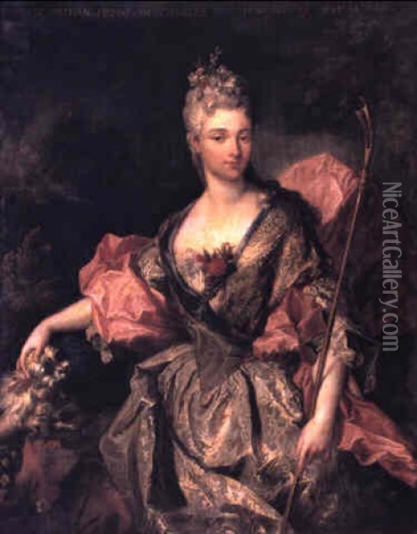 Portrait Presume De Jeanne De Brehan Oil Painting - Nicolas de Largilliere