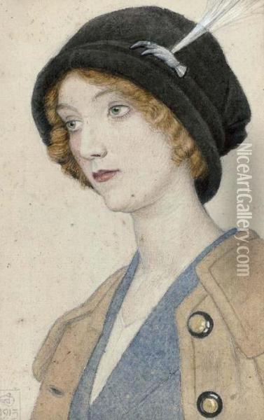 Portrait Of A Young Lady Oil Painting - Joseph Edward Southall