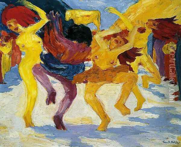 Dance Around the Golden Calf Oil Painting - Emil Nolde