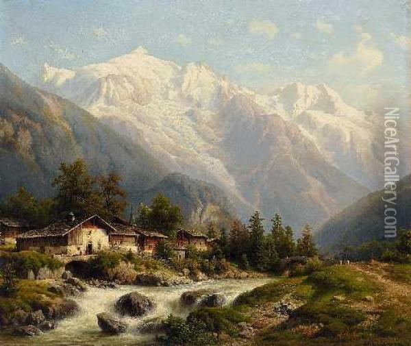 Dorf Am Gebirgsbach Oil Painting - Joseph Jansen