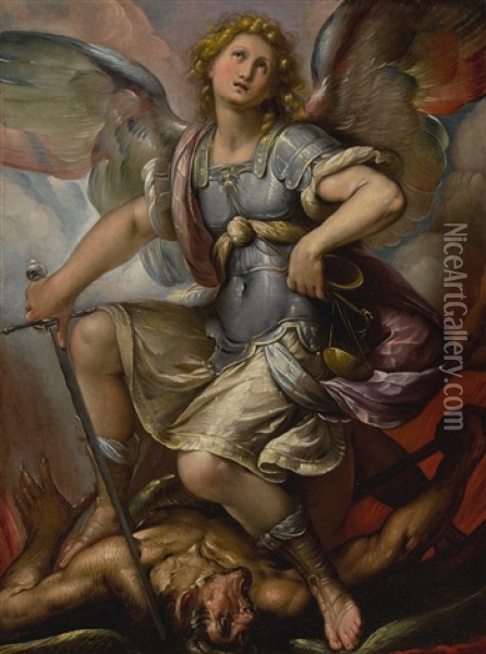 Saint Michael Archangel Oil Painting - Giulio Cesare Procaccini