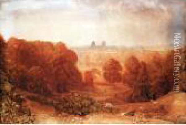 A View Of Greenwich Hospital From Greenwich Park Oil Painting - George Jnr Barrett