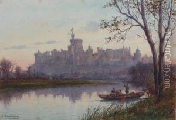 Le Chateau De Windsor Oil Painting - Louis Timmermans
