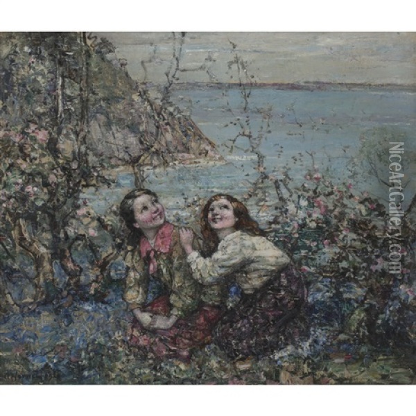 Overlooking The Bay Oil Painting - Edward Atkinson Hornel