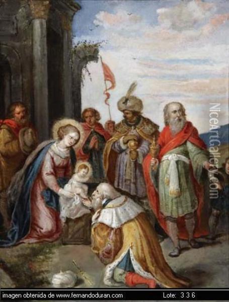 Untitled Oil Painting - Frans II Francken