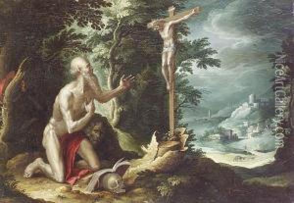 Saint Jerome In The Wilderness Oil Painting - Jan Soens
