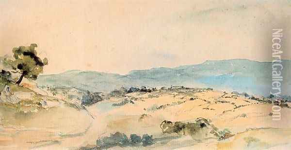 Moroccan Landscape near Tangiers Oil Painting - Eugene Delacroix