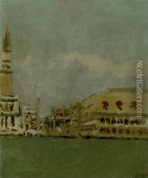 The Doge's Palace And Campanile, Venice Oil Painting - Walter Sickert