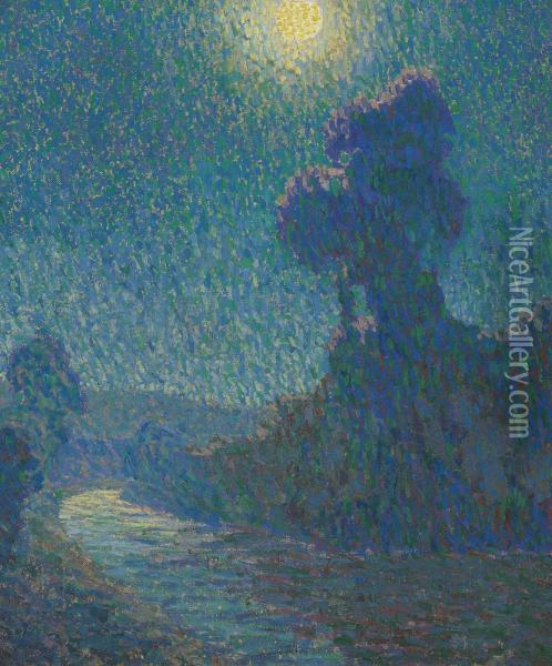 A Moonlit Path Oil Painting - Hugh Henry Breckenridge