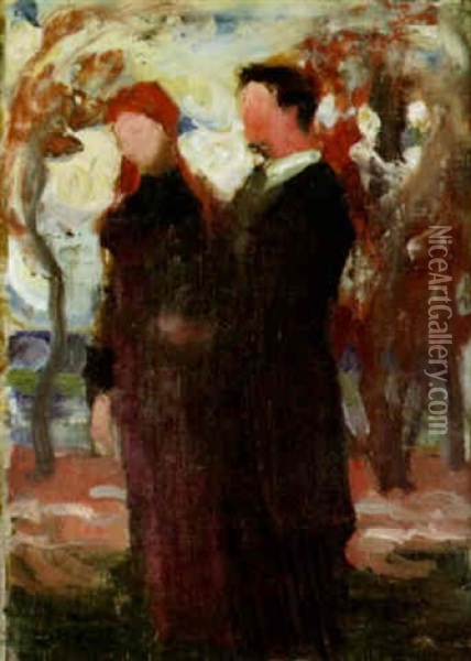 Ein Paar Im Park Oil Painting - Hans Von Faber Du Faur