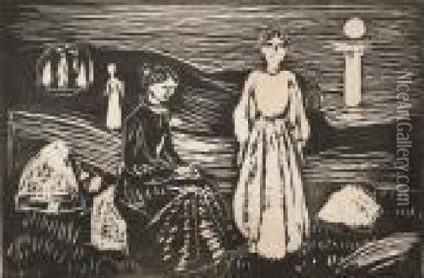 Women On The Beach Oil Painting - Edvard Munch