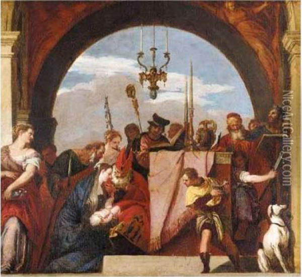 The Presentation Of Jesus At The Temple Oil Painting - Paolo Veronese (Caliari)