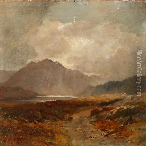 Autumn Loch Scene, Presumably In Scotland Oil Painting - Duncan Cameron