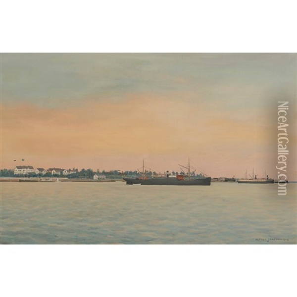Karlsborg Oil Painting - Alfred Jansson