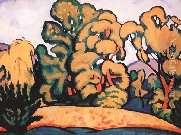 Trees 1910 Oil Painting - Sidney Harold Meteyard