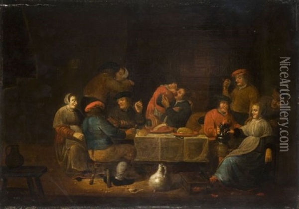 Scene De Taverne Oil Painting - Pieter Jansz Quast