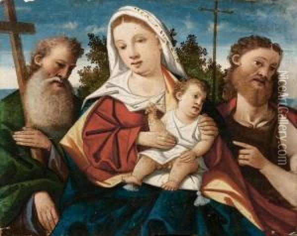 Sacra Conversazione Oil Painting - Francesco Rizzo Da Santacroce