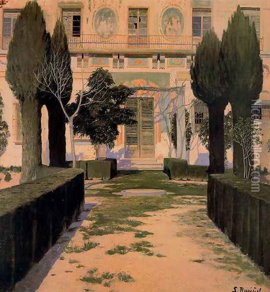 Jardín del Palacio de Viznar Oil Painting - Santiago Rusinol i Prats