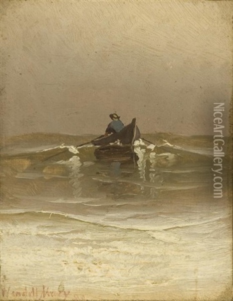Rowing Ashore Oil Painting - Wendell Ferdinand Macy