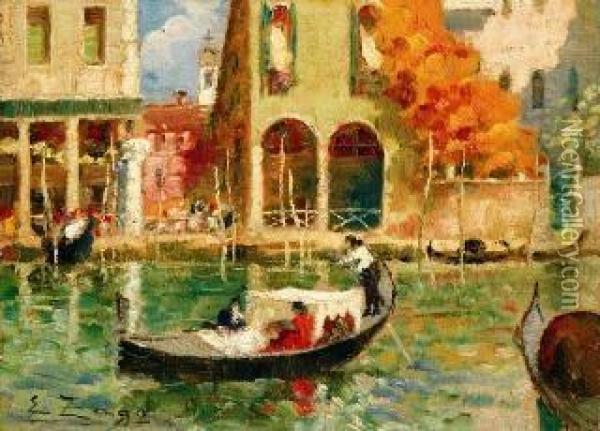 Canale Veneziano
Gondole A Venezia Oil Painting - Erma Zago