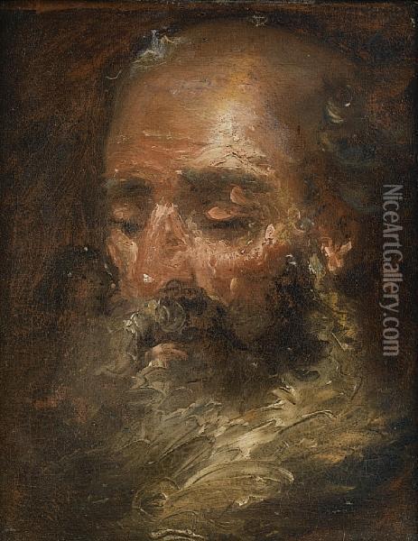 Study For The Head Of A Bearded Man Oil Painting - Gian Antonio Burrini
