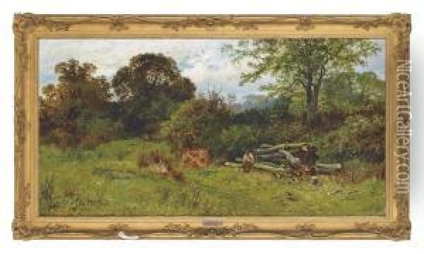 The Woodman's Rest Oil Painting - Leopold Rivers