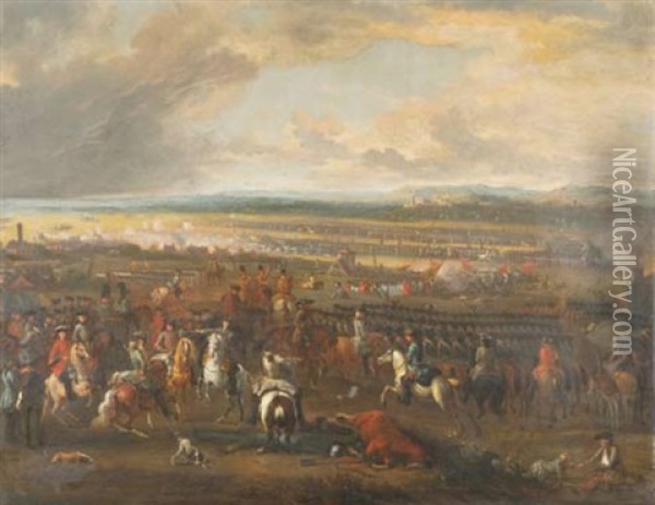 La Battaglia Di Chiari Oil Painting - Jan van Huchtenburg