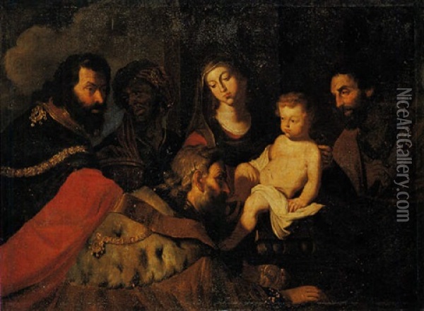 Adorazione Del Magi Oil Painting - Pietro (Monrealese) Novelli