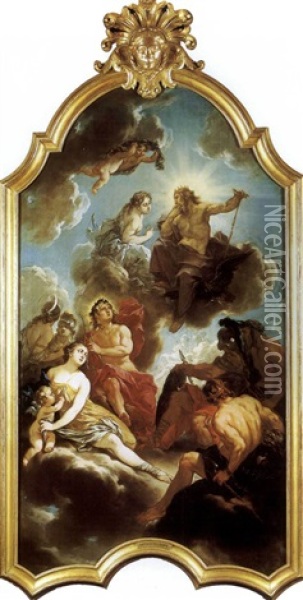 Les Dieux De L'olympe Oil Painting - Giovanni Antonio Pellegrini