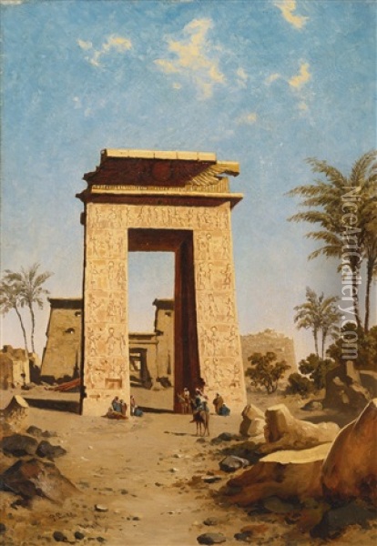 The South Gate, Karnak Oil Painting - Paul Rudolf Linke