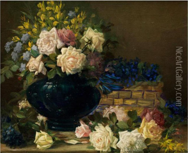 Blumenstilleben Oil Painting - Franz Von Defregger