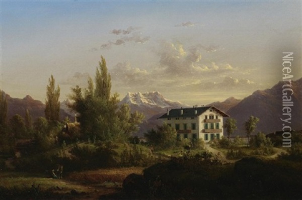 Partie Am Genfer See Bei Vevey Oil Painting - Nicolas Louis Andre Prevost