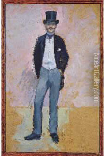 Portrait Presumede Georges Clemenceau Oil Painting - Jean-Louis Forain