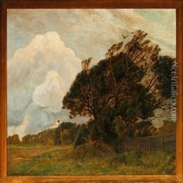 Stormy Weather Oil Painting - Fritz Johannes Bentzen-Bilkvist