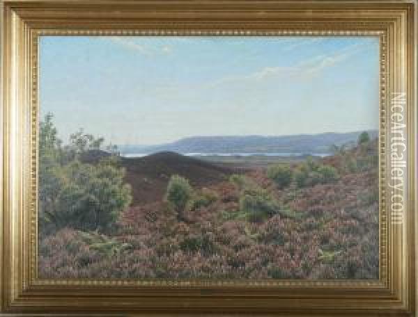 A View To Himmelbjerget Oil Painting - Emil Winnerwald