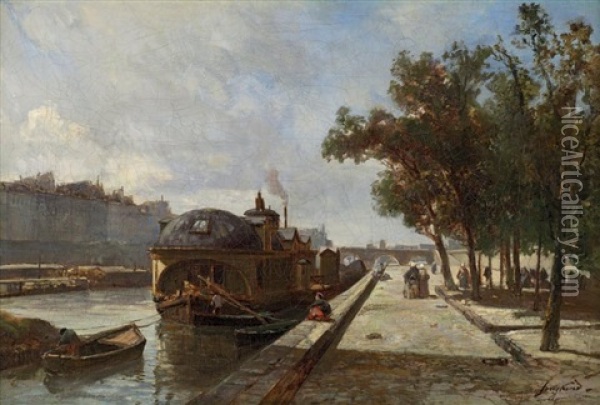 La Seine Au Quai Des Grands Augustins Oil Painting - Johan Barthold Jongkind