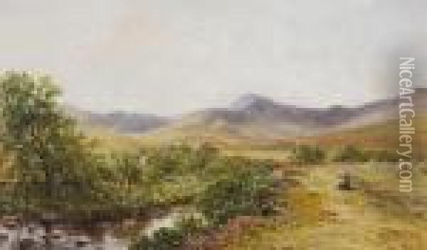 Glen Cloy Arran Oil Painting - Waller Hugh Paton