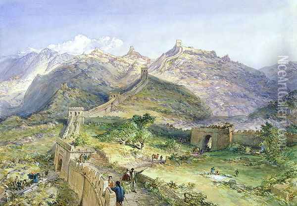 The Great Wall of China, 1874 Oil Painting - William Simpson