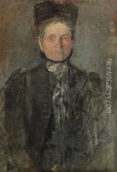 Portrait De Femme Oil Painting - Olga Boznanska